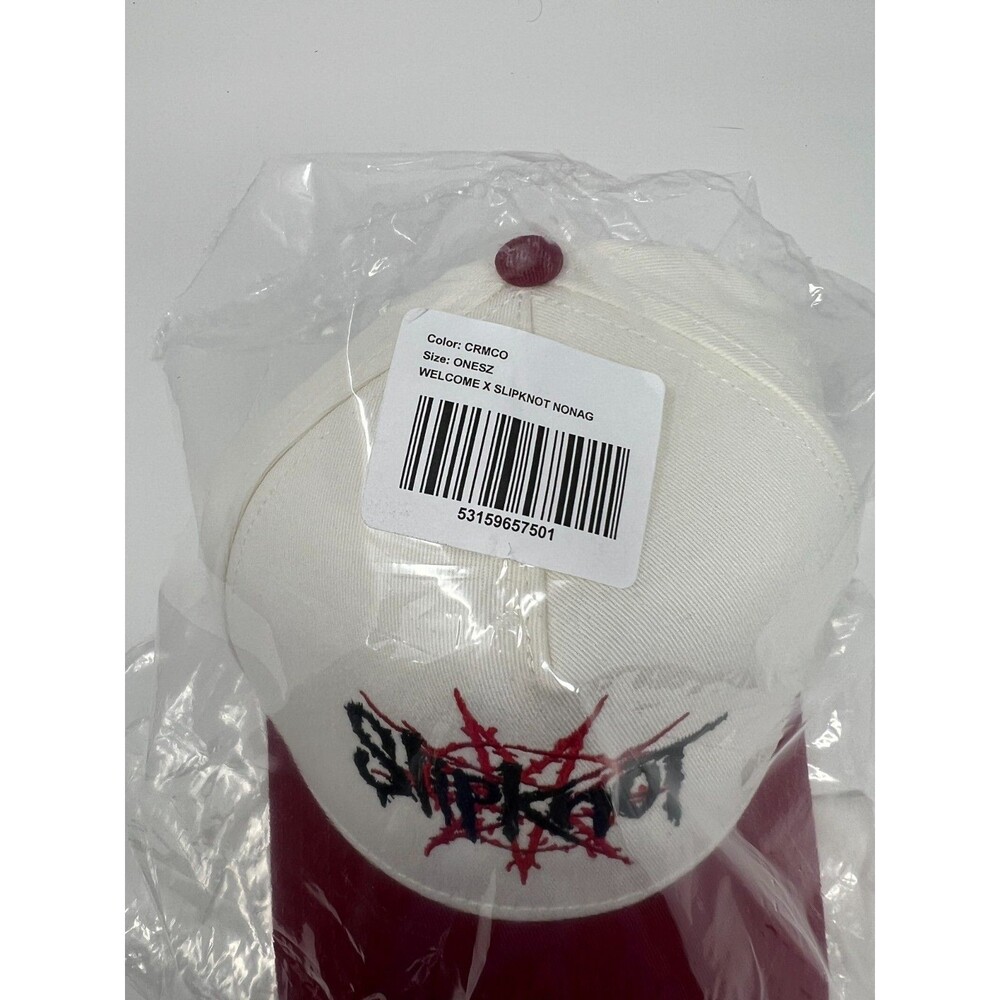 Slipknot x Welcome Skateboards Nonagram White Red Snapback Hat - Picture 9 of 9
